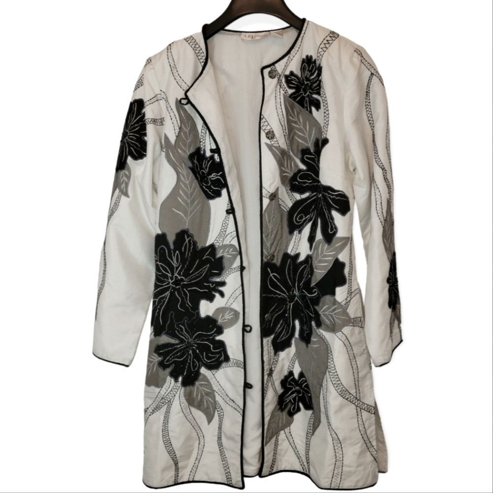Vintage A.B. Lambdin Black & White Oriental Jacket